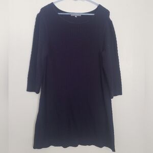 EUC Daisy Fuentes Navy Blue Tunic Sweater Dress XL Knit